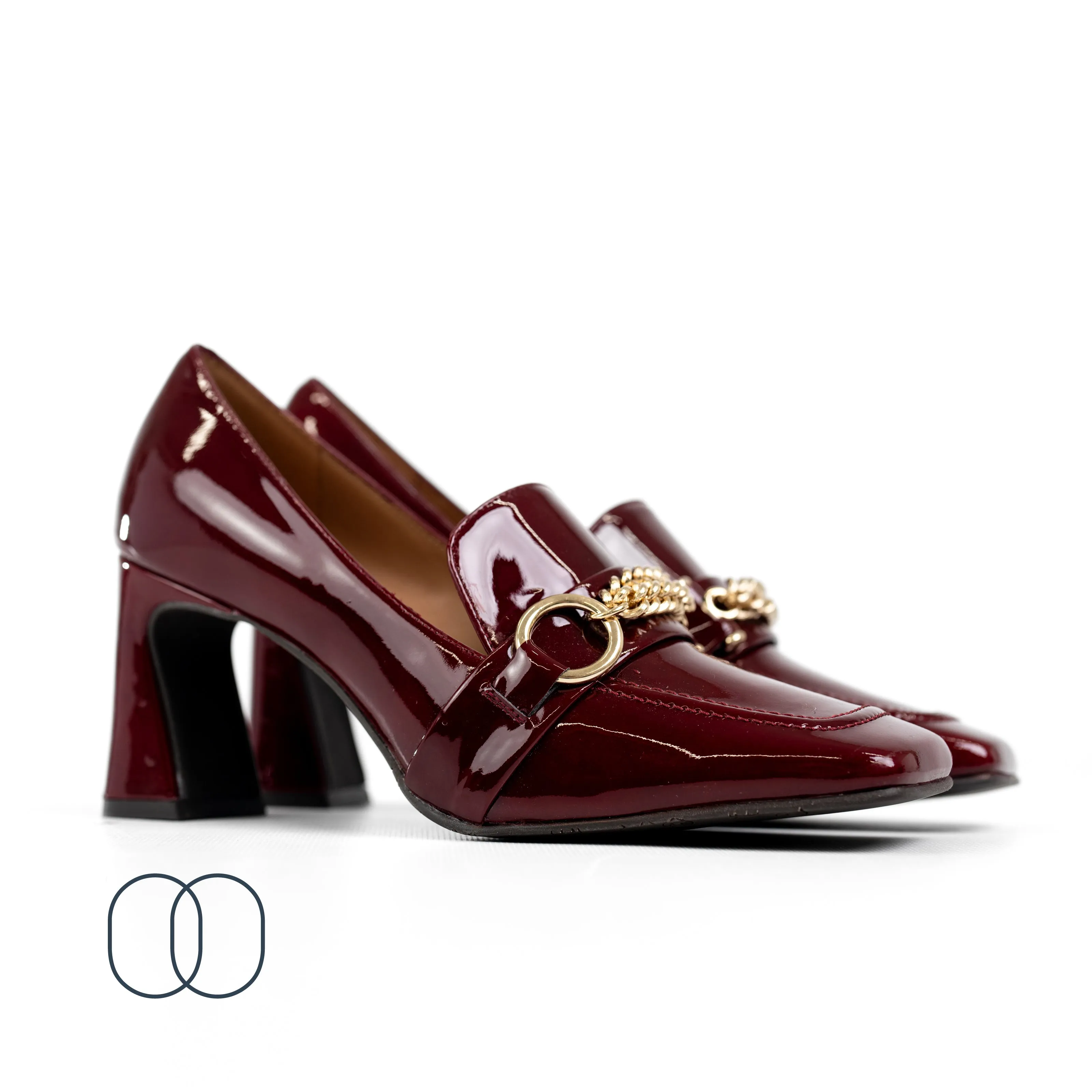 LODI ELUDIS Burgundy Heeled Loafers