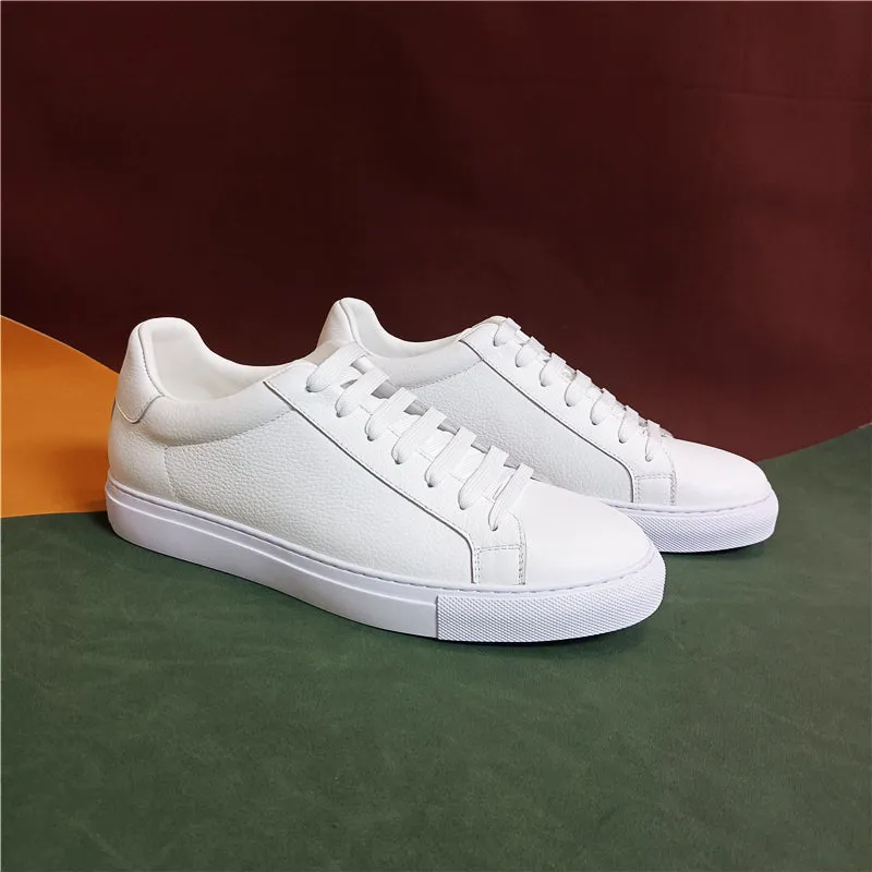 Luxury Leather Lace-up Platform Sneakers