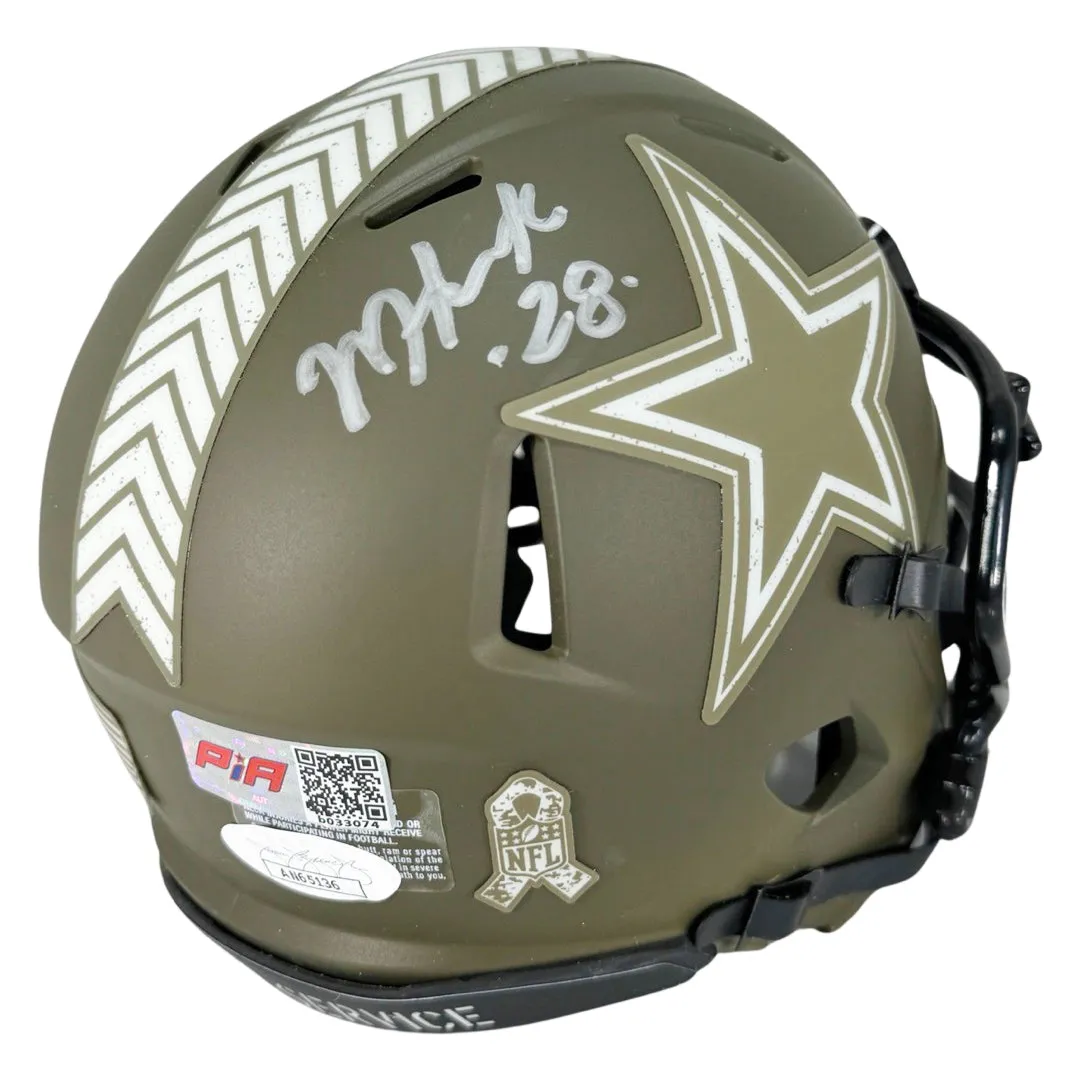 Malik Hooker Signed Dallas Cowboys Salute to Service Speed Mini Football Helmet (JSA)