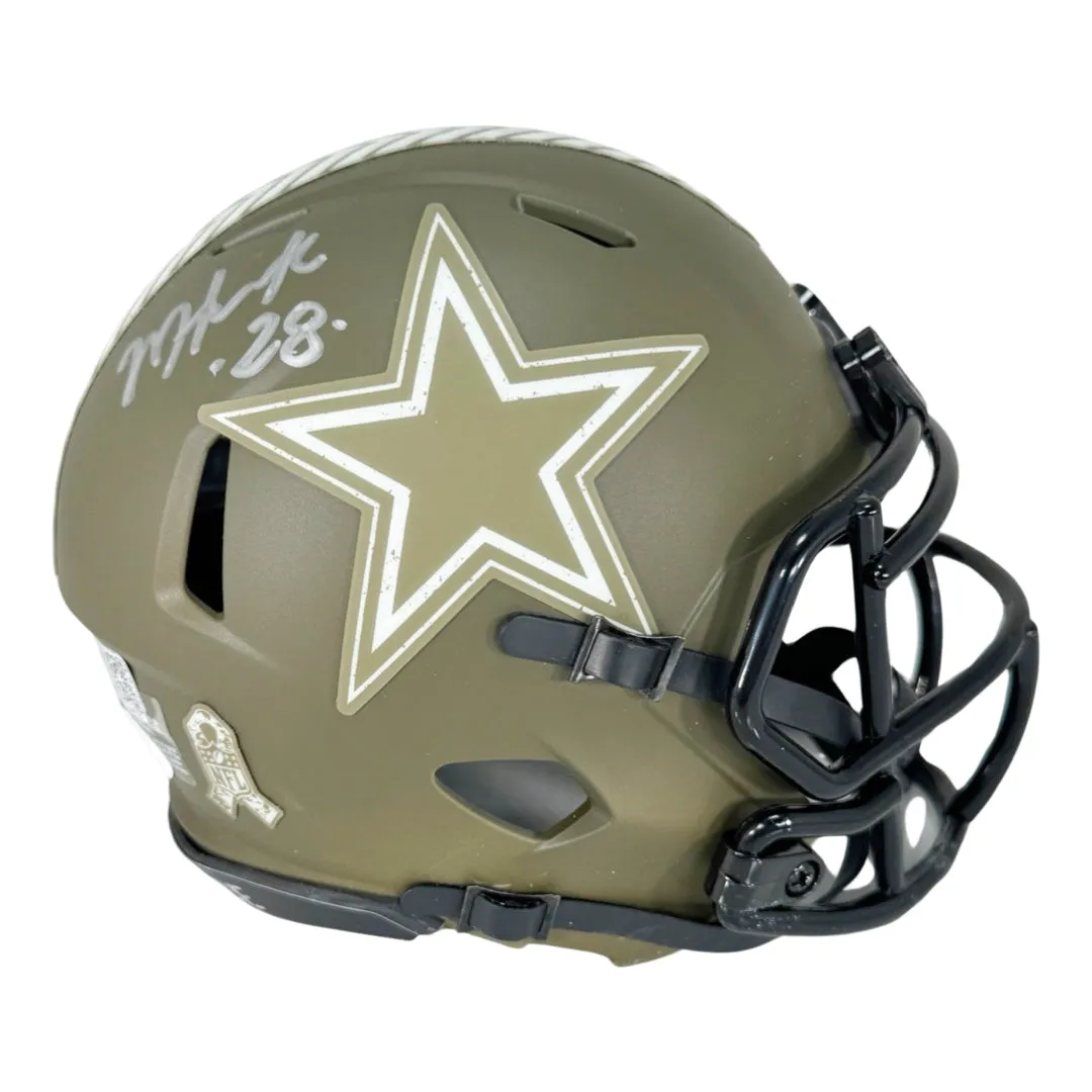 Malik Hooker Signed Dallas Cowboys Salute to Service Speed Mini Football Helmet (JSA)