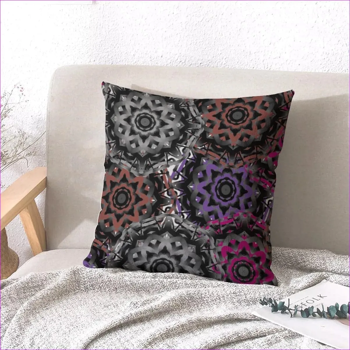 Mandala Graffiti Couch pillow with pillow Inserts | linen type fabric Ma