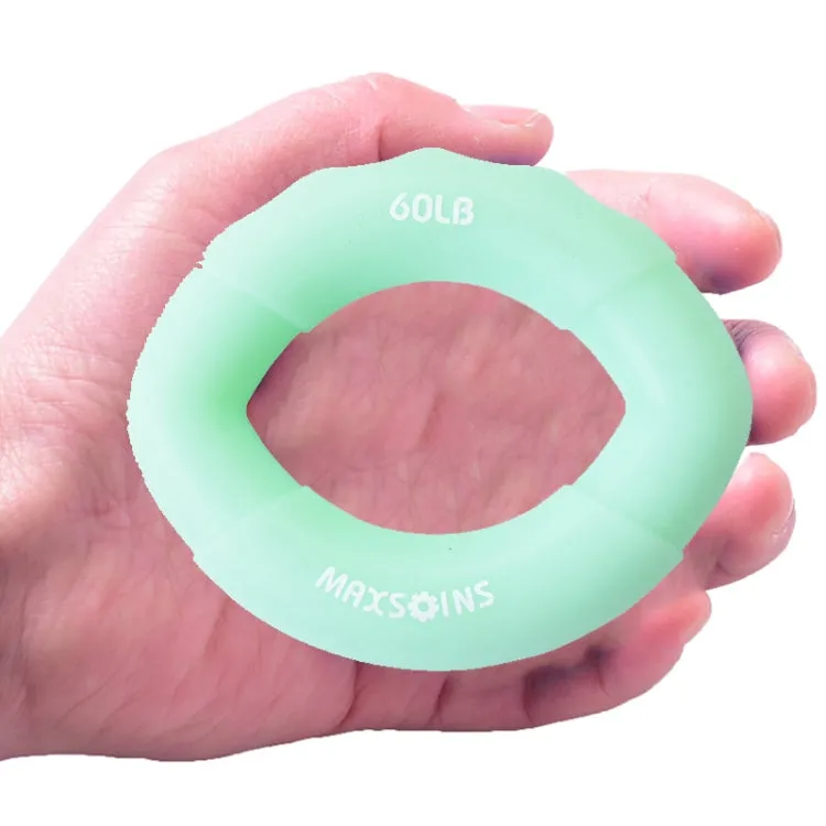 MAXSOINS MXO-009898 Silicone Finger Exercise Grip Device Olive Shape Rehabilitation Finger Pinch Device, Specification: 60LB(Jade)