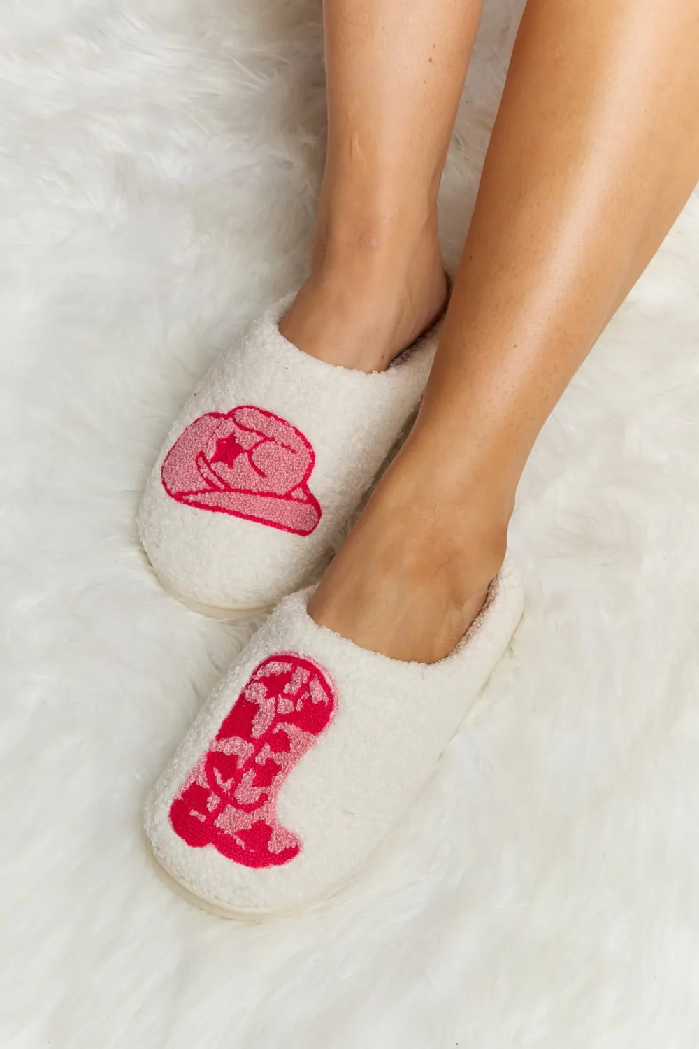 Melody Printed Plush Slide Slippers - 7 styles