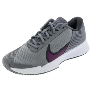 Men`s Air Zoom Vapor Pro 2 Clay Tennis Shoes Smoke Grey and Sangria