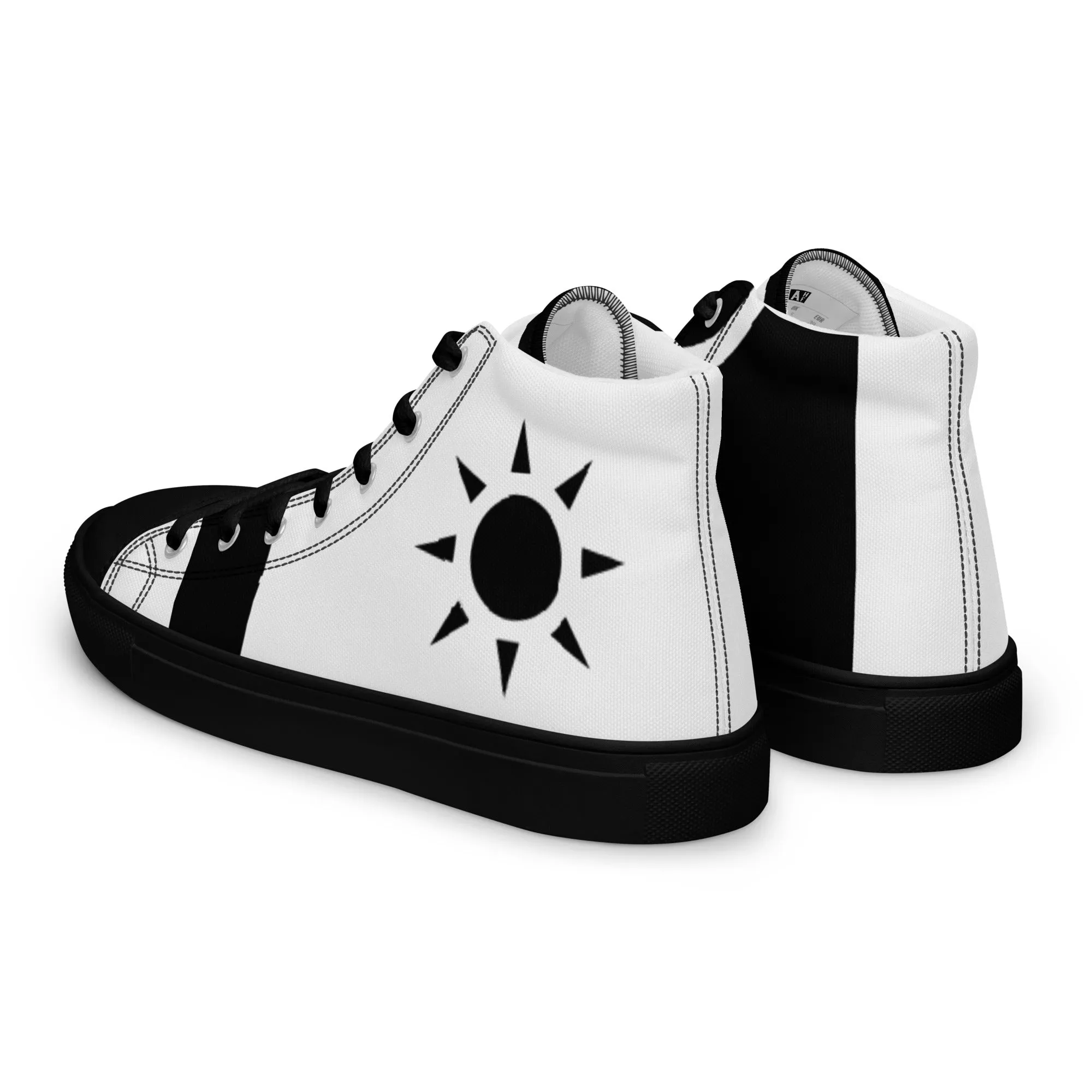 Men’s High Top Canvas Shoes Athletic Trainers Streetwear Apparel Ascension High Fashion Black Sun