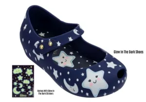 Mini Melissa Ultra25 Navy Glow In The Dark Stars Mary Jane Shoes