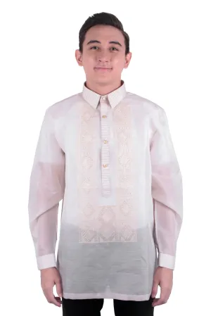 MJ36 - MADE-TO-ORDER - Jusi Pina Barong Tagalog Ethnic Stripe