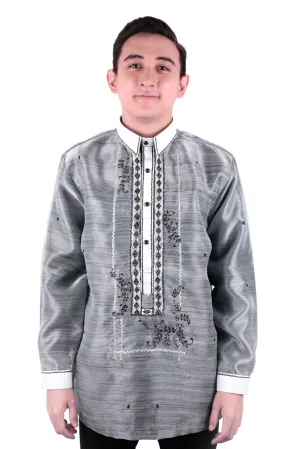 MO28 - MADE-TO-ORDER - Organza Pina Barong Tagalog with Lining Black