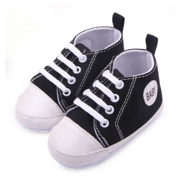 Newborn Toddler Baby Boys Girls Canvas Shoes Infant Soft Sole Crib Prewalker 0-12M 12 Colors