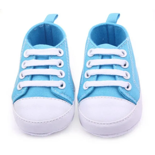 Newborn Toddler Baby Boys Girls Canvas Shoes Infant Soft Sole Crib Prewalker 0-12M 12 Colors