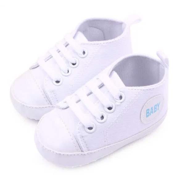 Newborn Toddler Baby Boys Girls Canvas Shoes Infant Soft Sole Crib Prewalker 0-12M 12 Colors