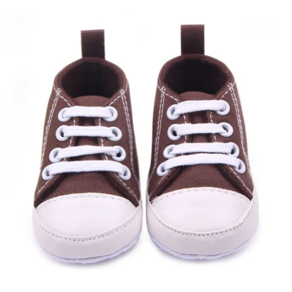 Newborn Toddler Baby Boys Girls Canvas Shoes Infant Soft Sole Crib Prewalker 0-12M 12 Colors