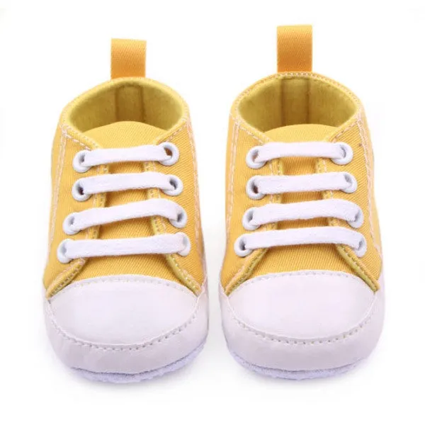 Newborn Toddler Baby Boys Girls Canvas Shoes Infant Soft Sole Crib Prewalker 0-12M 12 Colors