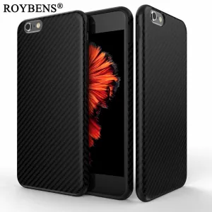 Newest Environmental Carbon Fiber Case For iPhone 6 6S Plus Soft Anti-Skid Anti-Knock Cover For iPhone 7 / Plus Leather Skin Bag