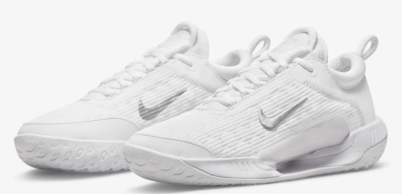 Nike Court Air Zoom NXT Tennis Women's Shoes White/Metallic Silver-Grey Fog