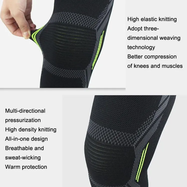 Nylon Sports Protective Gear Four-Way Stretch Knit Knee Pads, Size: L(Black White)