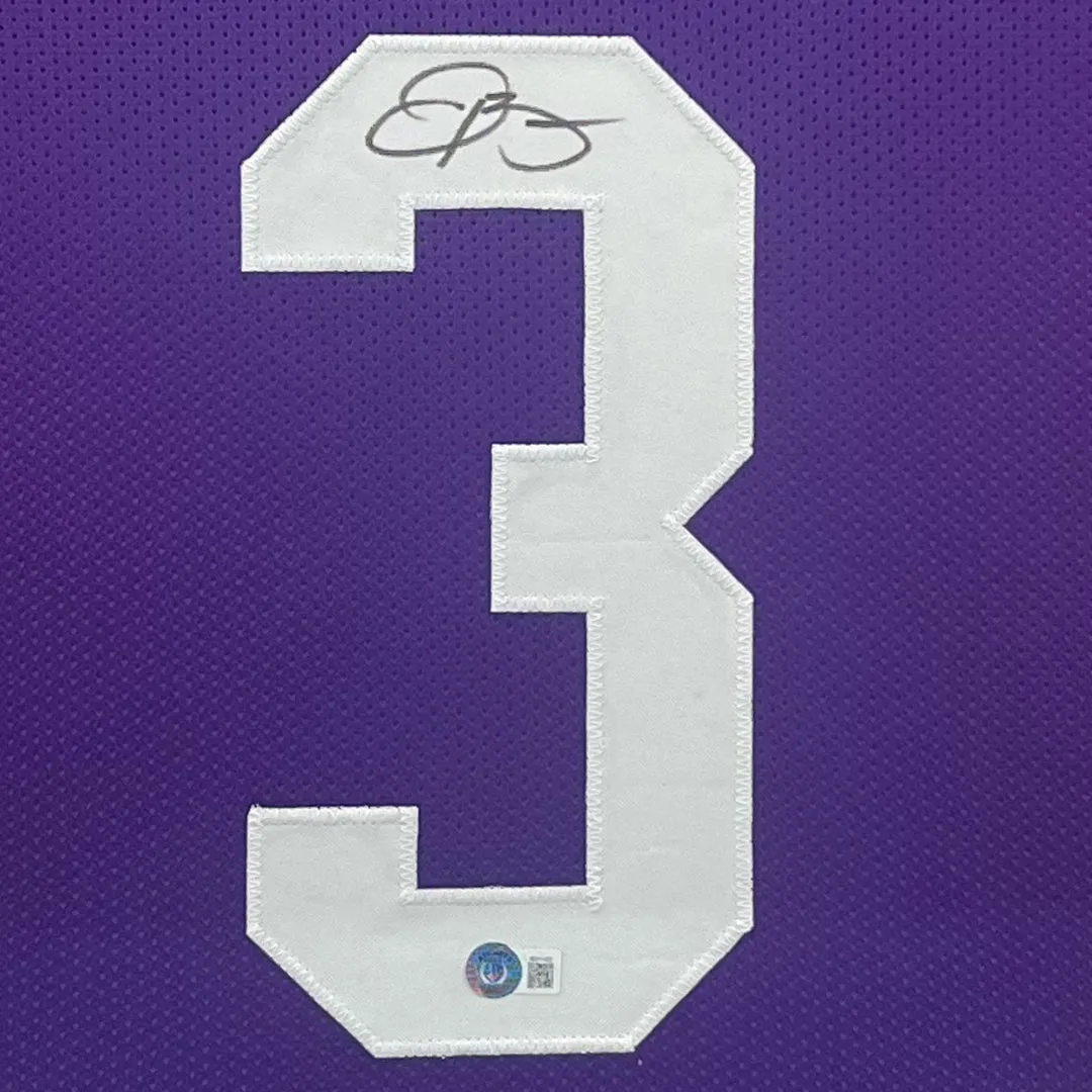 Odell Beckham Jr Signed LSU College Purple Custom Double-Suede Framed football Jersey (Beckett)