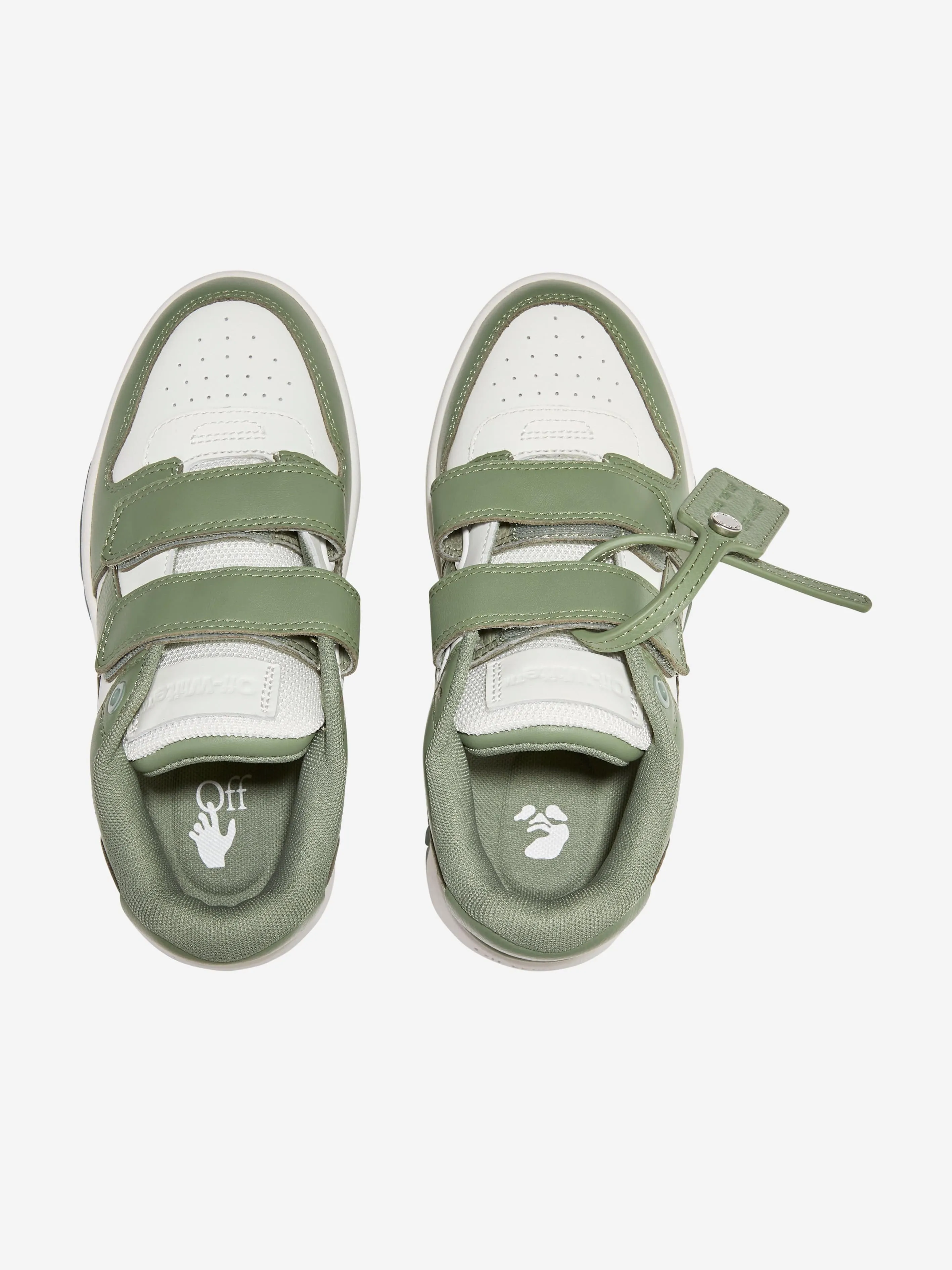 Off-White Boys Out Of Office Strap Trainers in Green