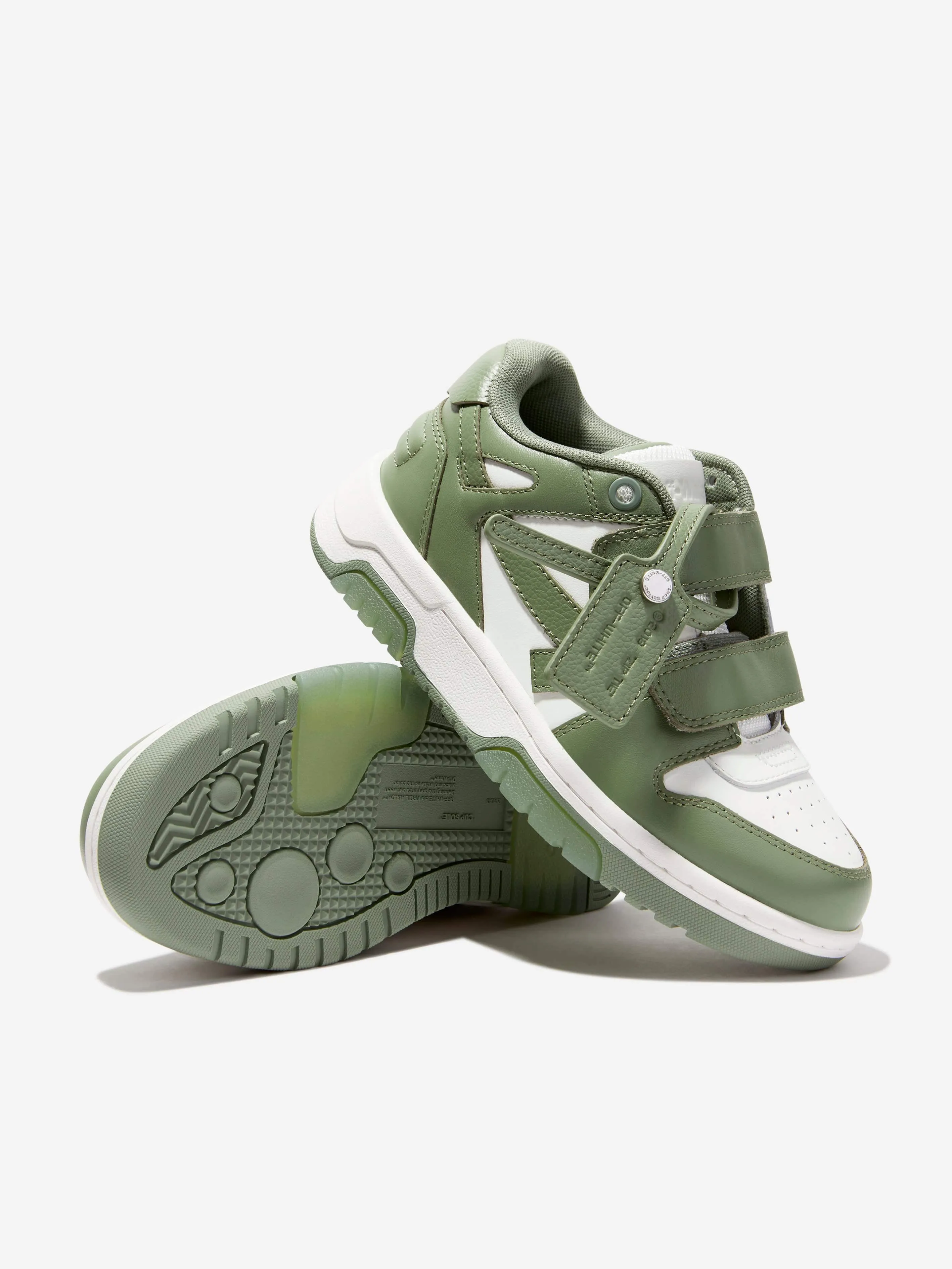 Off-White Boys Out Of Office Strap Trainers in Green