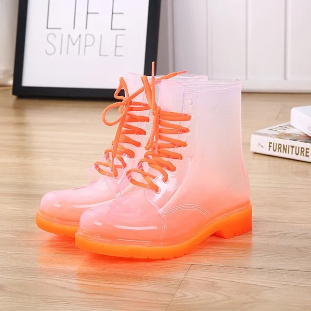 Ombre Transparent Rain Boots