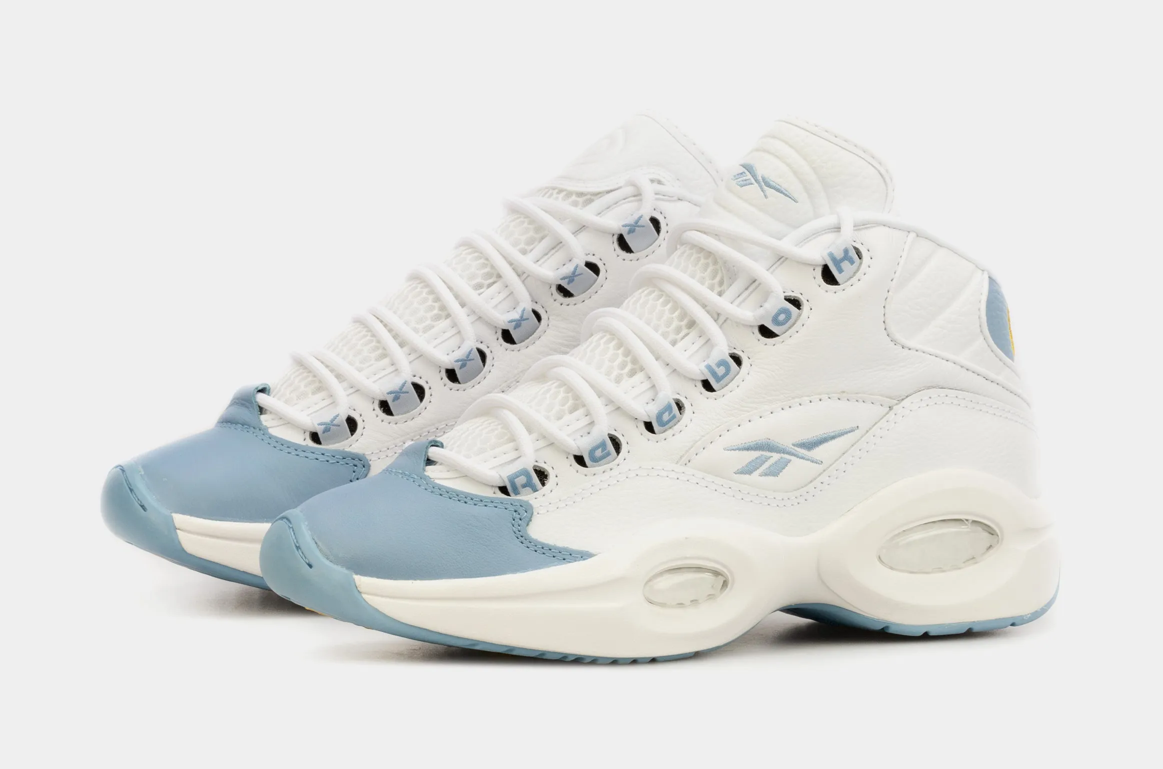 Question Mid Grade School Basketball Shoes (White/Blue)