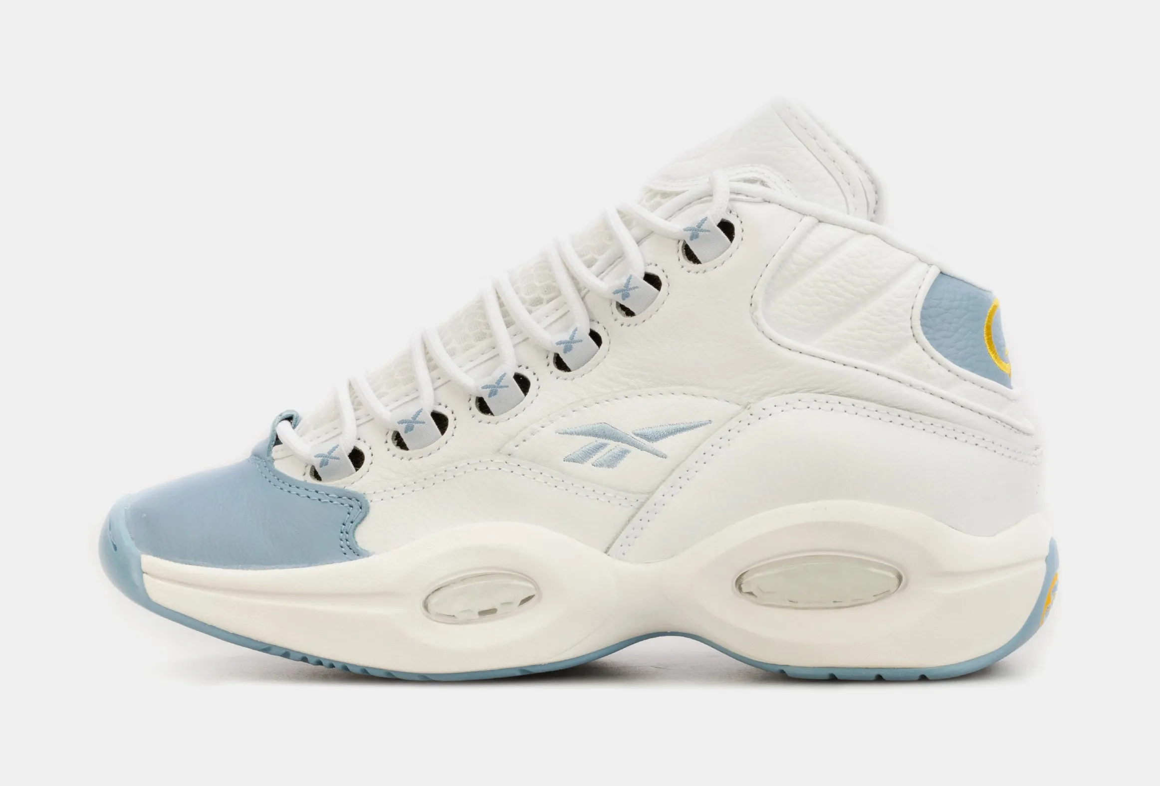 Question Mid Grade School Basketball Shoes (White/Blue)