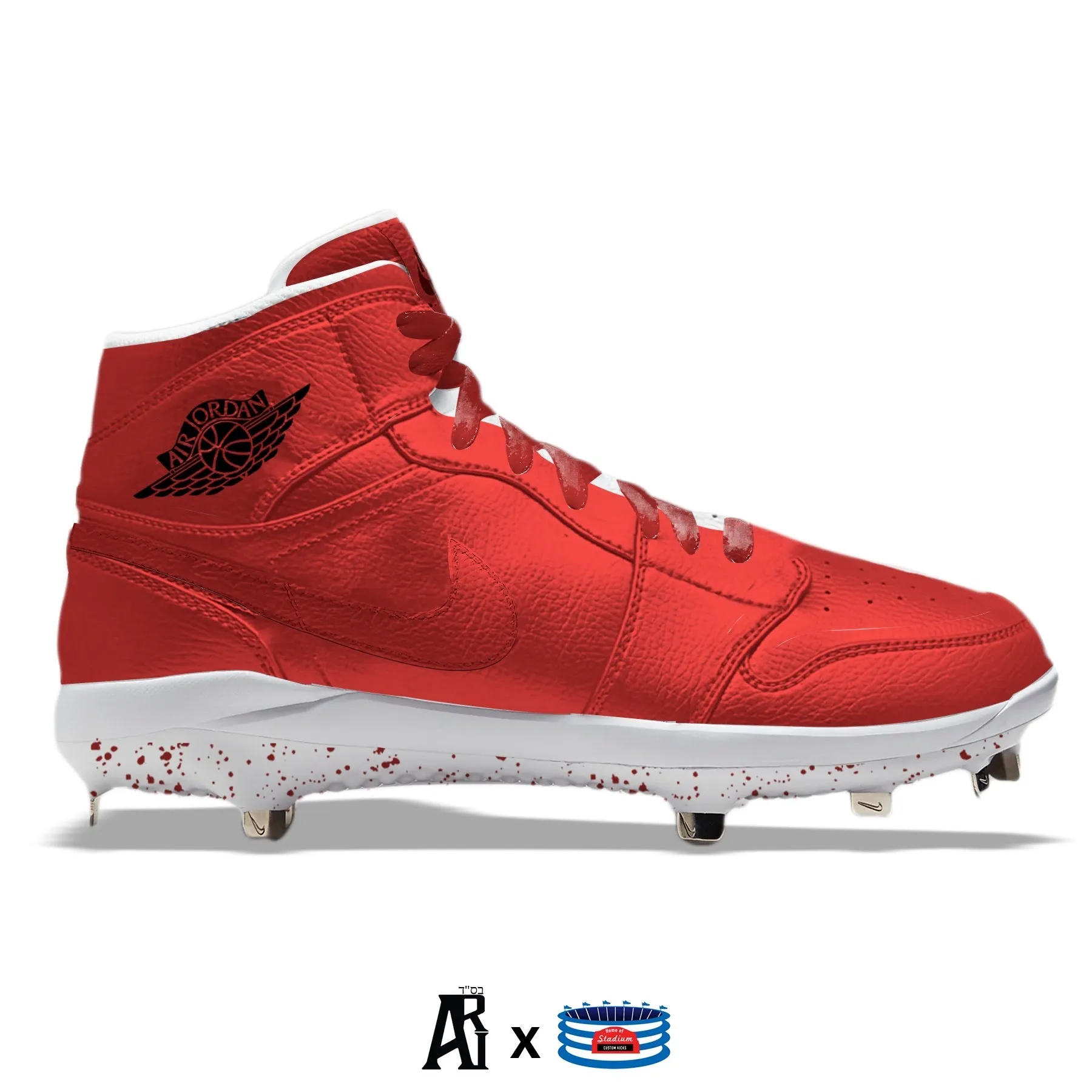 "Metallic Red" Jordan 1 Retro Cleats