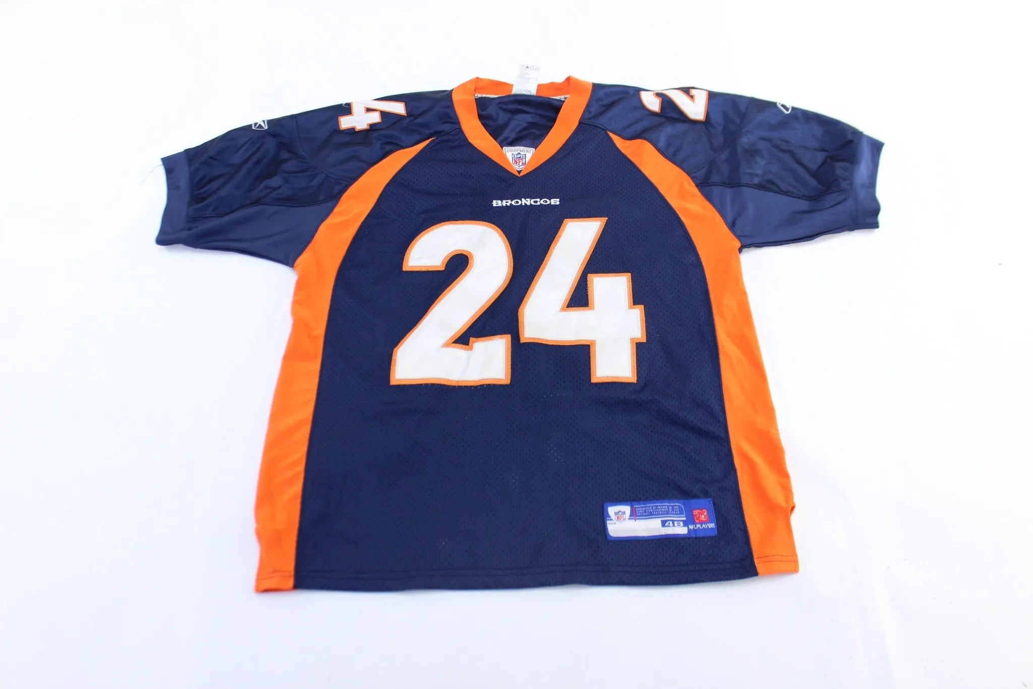 Reebok Embroidered Logo Denver Broncos Champ Bailey Football Jersey