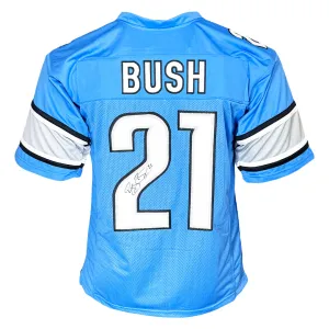 Reggie Bush Signed Detroit Light Blue Football Jersey (JSA)