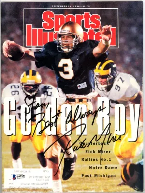 Rick Mirer Autographed Sports Illustrated Magazine Notre Dame Fighting Irish "To Stan" Beckett BAS #B63529