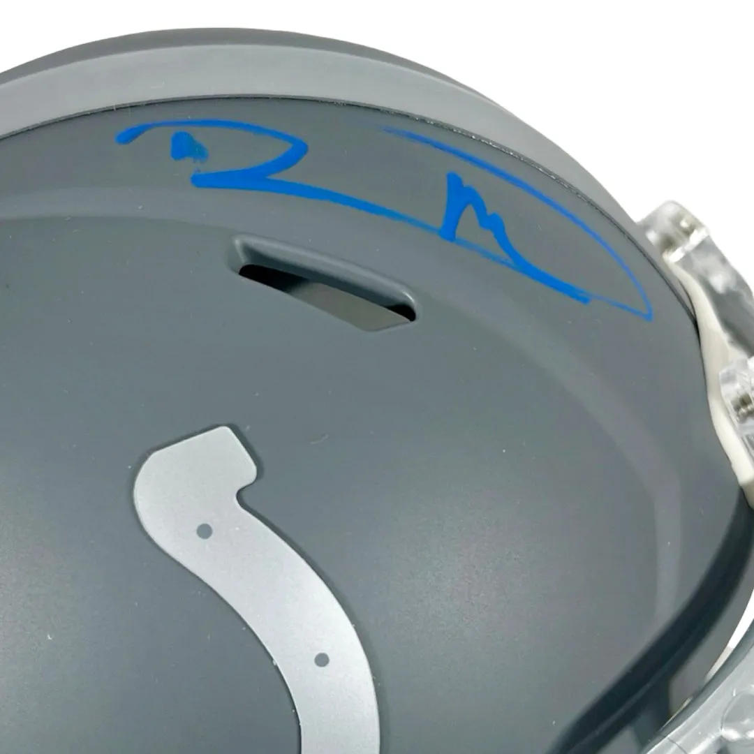 Robert Mathis Signed Blue Ink Indianapolis Colts Slate Alternate Speed Mini Football Helmet (JSA)