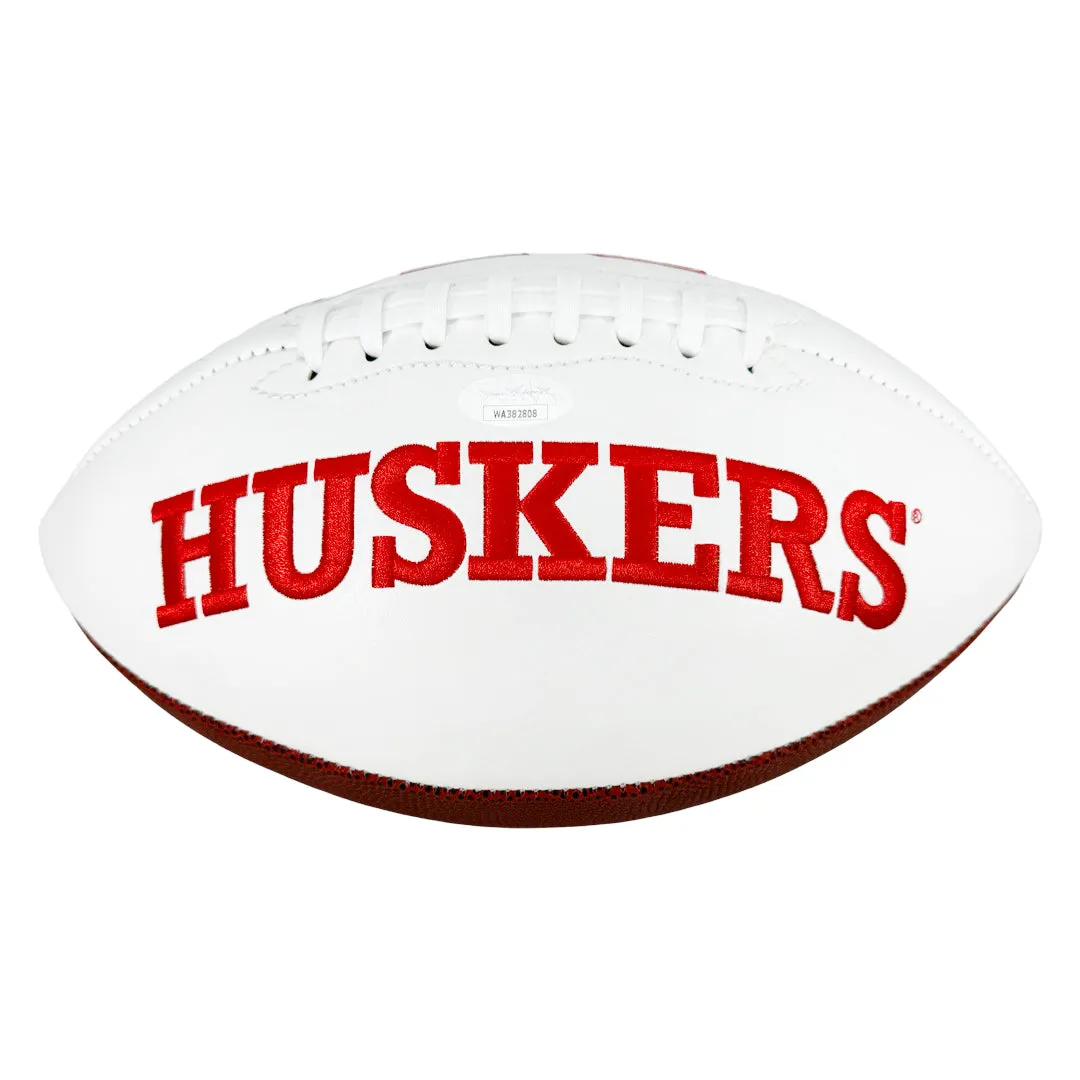 Rodgers/Rozier/Crouch Signed Triple Heisman Inscription Nebraksa Cornhuskers Official NCAA Team Logo Football (JSA)