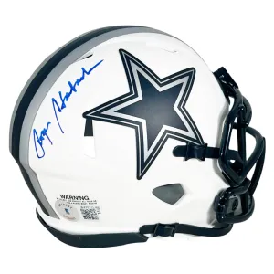 Roger Staubach Signed Dallas Cowboys Lunar Eclipse Mini Football Helmet (Beckett)