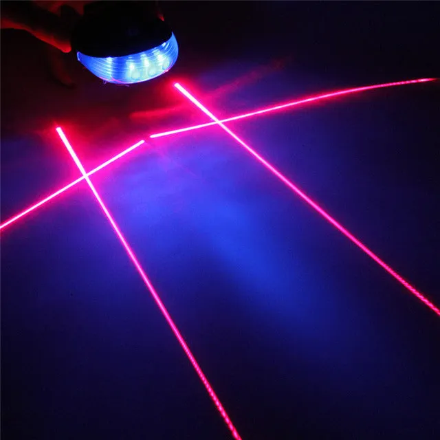 Safe Cycling 5 LED Laser Beam MTB Mountain Back Bicycle Bike Rear Tail Warning Lamp Light Bright Flash Lights Drop Shipping