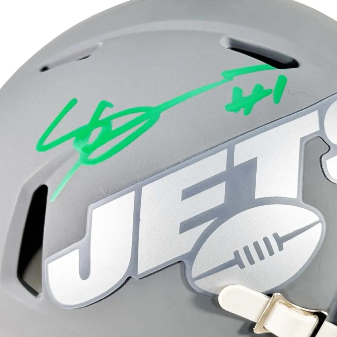 Sauce Gardner Signed New York Jets Slate Speed Mini Football Helmet (Beckett)