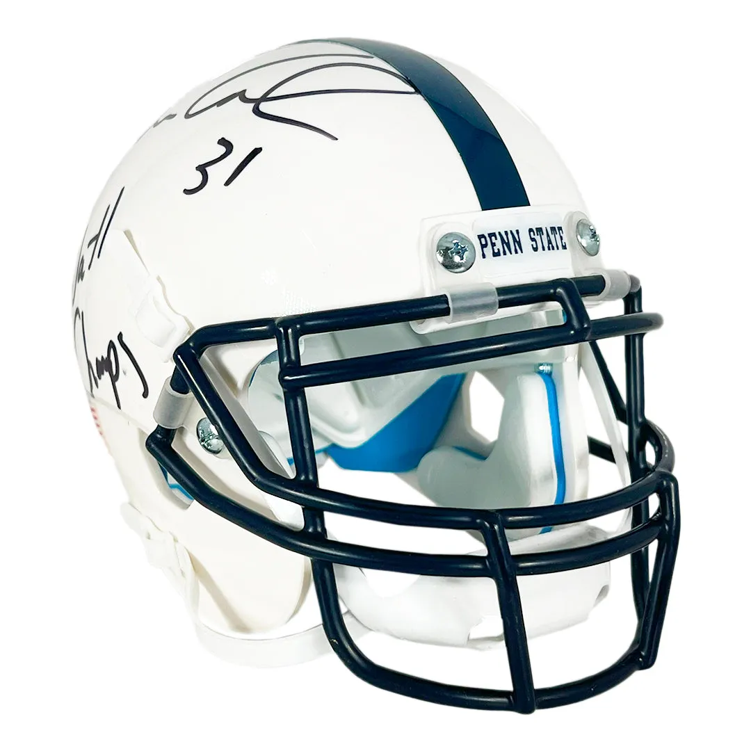 Shane Conlan Signed 1986 Natl Champs Inscription Penn State Nittany Lions Mini Schutt Football Helmet (JSA)