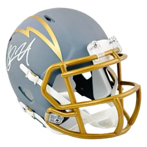 Shawne Merriman Signed Los Angeles Chargers Slate Alternate Speed Mini Football Helmet (JSA)