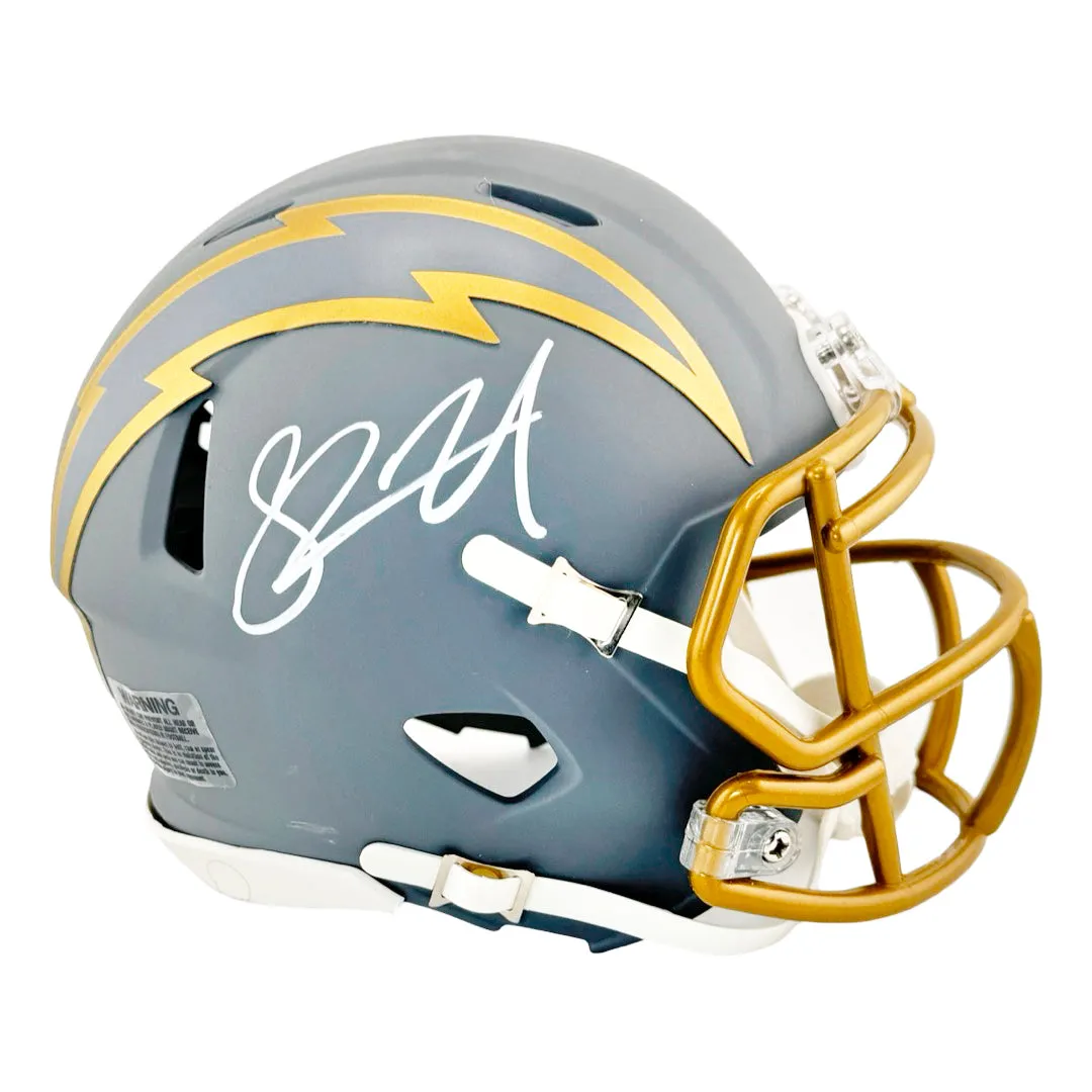 Shawne Merriman Signed Los Angeles Chargers Slate Alternate Speed Mini Football Helmet (JSA)