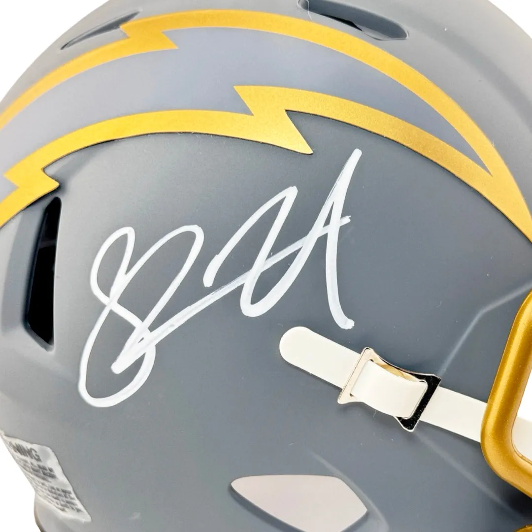 Shawne Merriman Signed Los Angeles Chargers Slate Alternate Speed Mini Football Helmet (JSA)