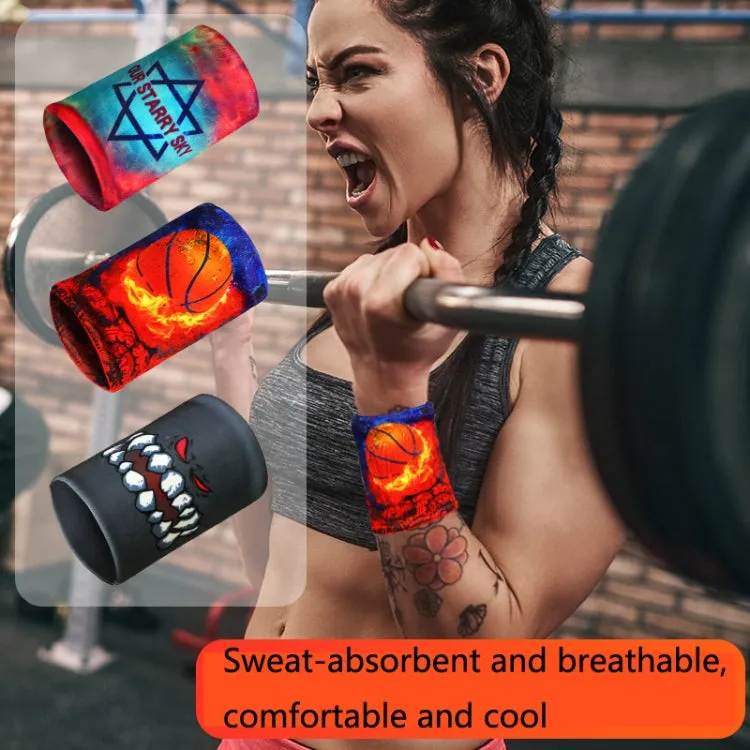 Sports Fitness Elastic Wristbands Absorbing Sweat Playing Ball Riding Wiping Sweat Cold Wristbands, Specification: S(Animal City)