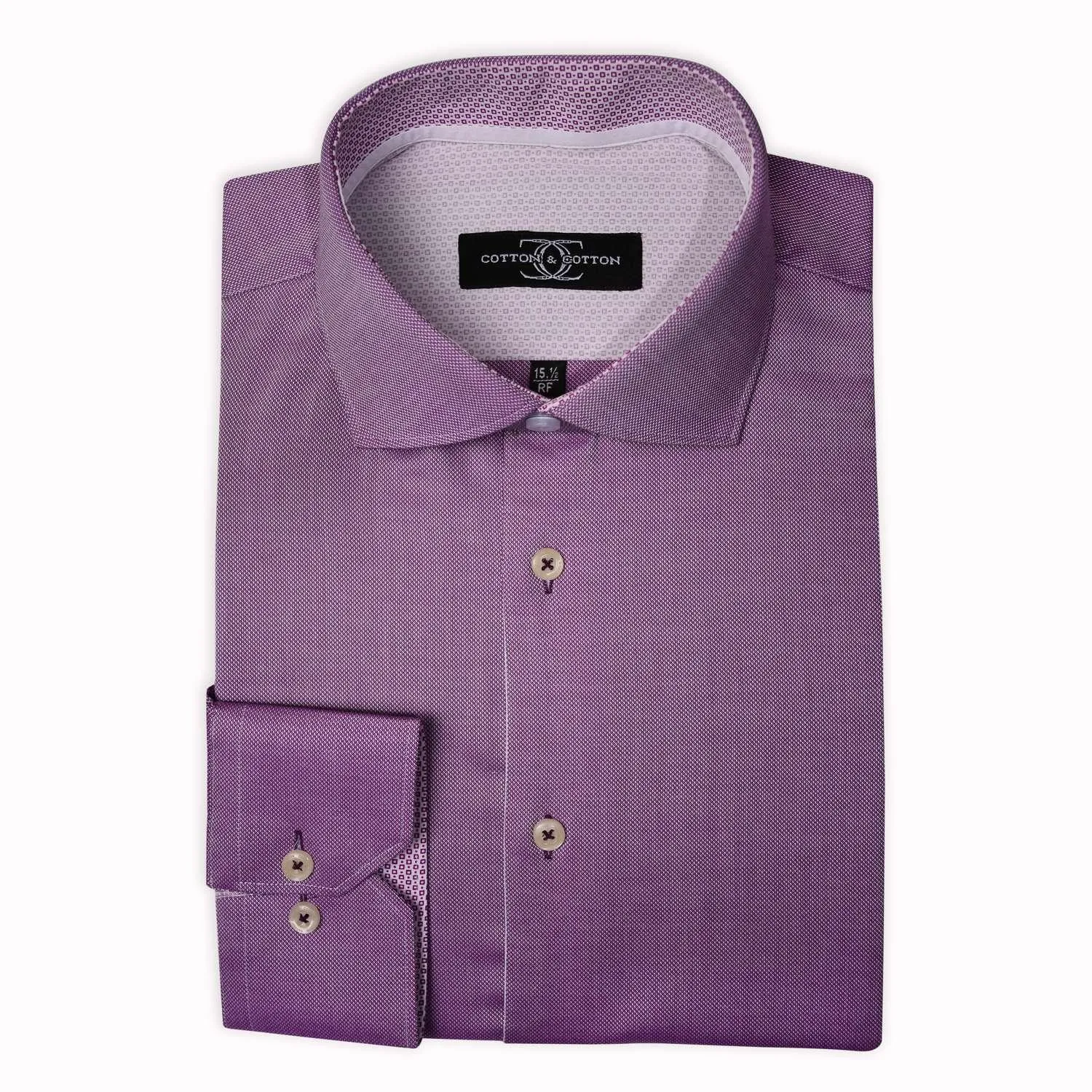 Sports Shirt Lilac Royal Oxford with Lilac printed Trims