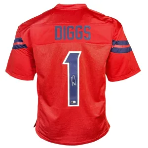 Stefon Diggs Signed Houston Alternate Red Football Jersey (Beckett)