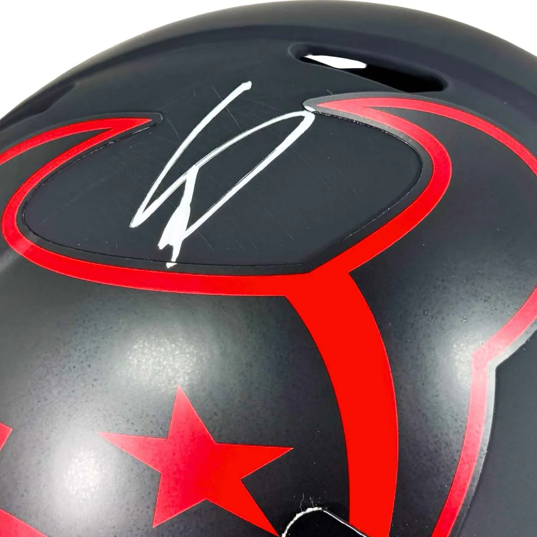 Stefon Diggs Signed Houston Texans Eclipse Full-Size Replica Football Helmet (Beckett)