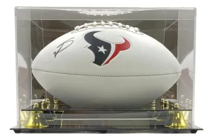 Stefon Diggs Signed Houston Texans Logo Football BAS w/ Case