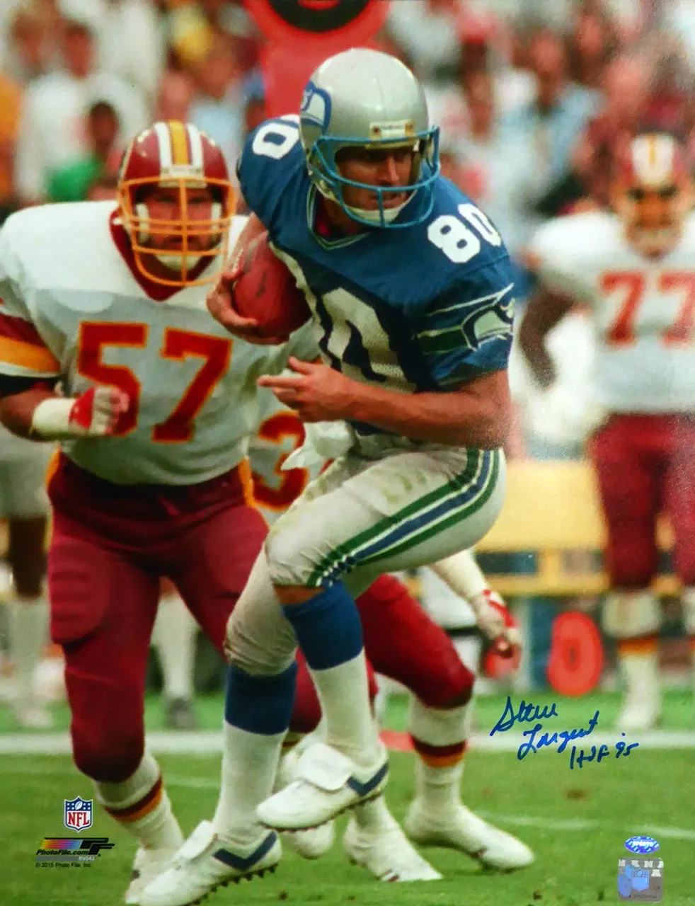 Steve Largent Autographed 16x20 Photo Seattle Seahawks "HOF 95" MCS Holo Stock #112513