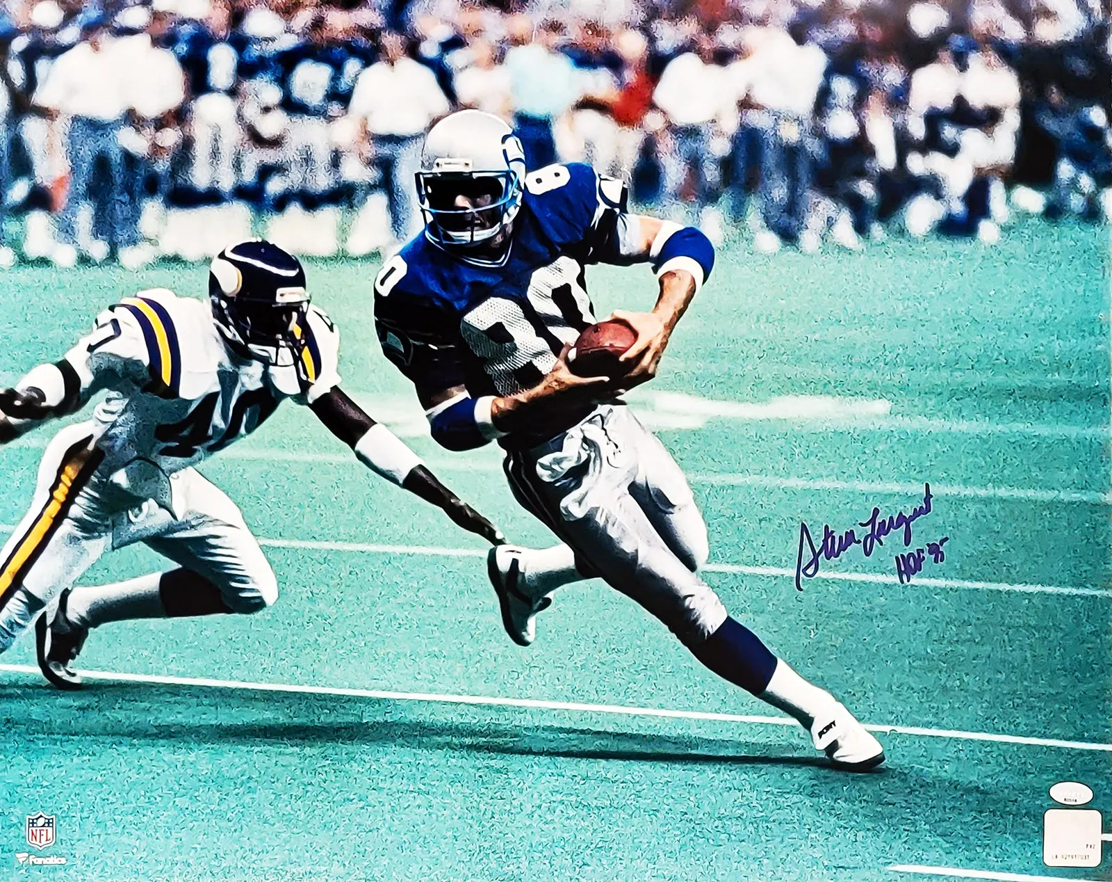 Steve Largent Autographed 16x20 Photo Seattle Seahawks "HOF 95" MCS Holo Stock #211093