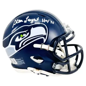 Steve Largent Signed HOF 95 Inscription Seattle Seahawks Speed Mini Football Helmet (Beckett)on