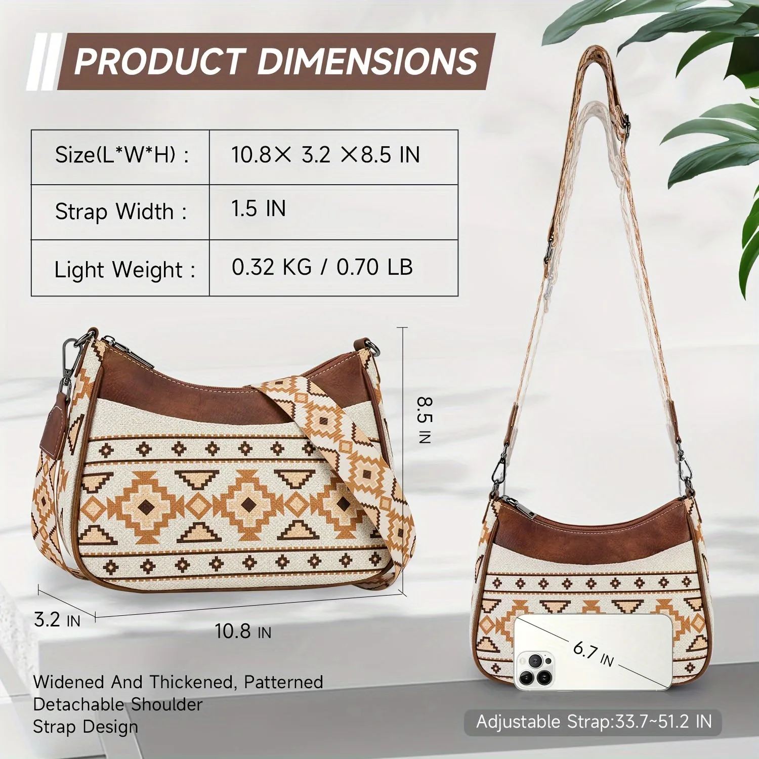 Stylish Geometric Patterned Canvas Crossbody Bags for Women - Adjustable Removable Strap, Zipper Closure, Polyester Lining, and Positioning Printing - Perfect for Holiday Season