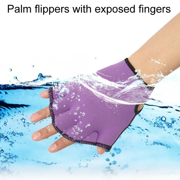 Swimming Training Duck Palm Webbing Multifunctional Snorkeling Gloves, Size: M(Purple)