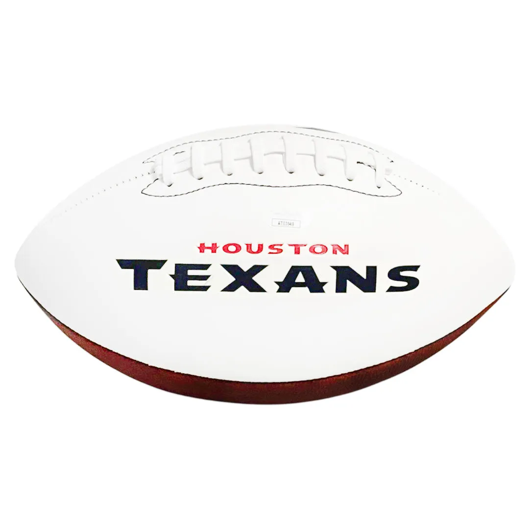 Tank Dell Signed Houston Texans Official NFL Team Logo Football (JSA)